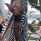 Zebra Print Kimono Cardigan: Women's Swimsuit Cover Up