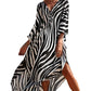 Plus Size Zebra Print Beach Caftan Dress