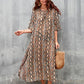 Women's V-Neck Snake Print Beach Kaftan Cover Up with Side Split