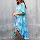Loose Tie-Dye V-Neck Beach Kaftans for Women