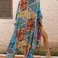 Red and Orange Printed Plus Size Women's Kimono Cover Up