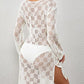 Long Sleeve Crochet Beach Cover Up - Sexy Beachwear