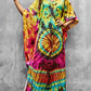 V-Neck Ethnic Print Plus Size Kaftan for Women Beach Cover Up