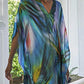 Colorful V-Neck Beach Kaftan Maxi Dress: Women's Swim Cover Up