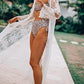 Maternity Robe Sheer Lace Kimono Swimsuit Cover Up