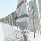 Plus Size V-Neck Striped Beach Kaftan Cover Up for Women