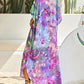 Purple Tie Dye Plus Size Kaftan Dress for Women's Swimsuit Cover Up