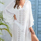 V-Neck Side Split Women's Swimwear Coverup