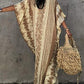 Coffee Snake Pattern V-Neck Caftan Swimsuit Cover
