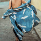 Crane Print Kimono: Women's Beach Cover Up with Belt