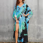 Sexy V-Neck Side Split Kaftan Beach Cover-Up Plus Size