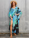 Sexy V-Neck Side Split Kaftan Beach Cover-Up Plus Size