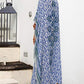 "Blue Print Plus Size Beach Kaftan: Short Sleeve Cover Up