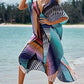 V-Neck Beach Kaftan Maxi Cover-Up with Colorful Print