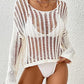 Long Sleeve Crochet Mesh Women's Cover Up Tunic