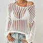 Long Sleeve Crochet Mesh Women's Cover Up Tunic