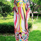 Plus Size V-Neck Striped Beach Kaftan Cover Up for Women