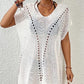 Women's Short Sleeve Crochet Swimsuit Cover Up