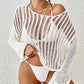 Long Sleeve Crochet Mesh Women's Cover Up Tunic