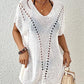 Women's Short Sleeve Crochet Swimsuit Cover Up