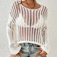 Long Sleeve Crochet Mesh Women's Cover Up Tunic