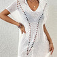 Women's Short Sleeve Crochet Swimsuit Cover Up