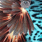 Feather Print Round Neck Beach Kaftan Lounge Dresses