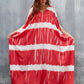 Red V-Neck Print Beach Kaftan Dress Cover-Up